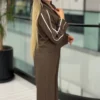 مونترو ست کت و شلوار جیب سفید سنجاق سینه دار