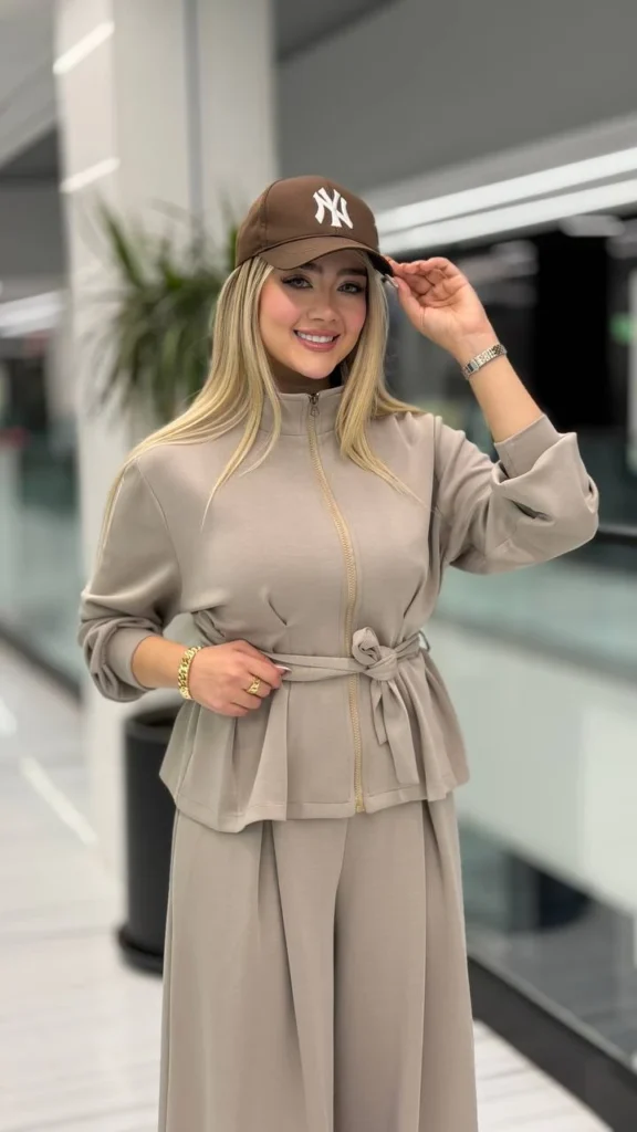 کایرا ست بامبرشلوار کمربند بندی
