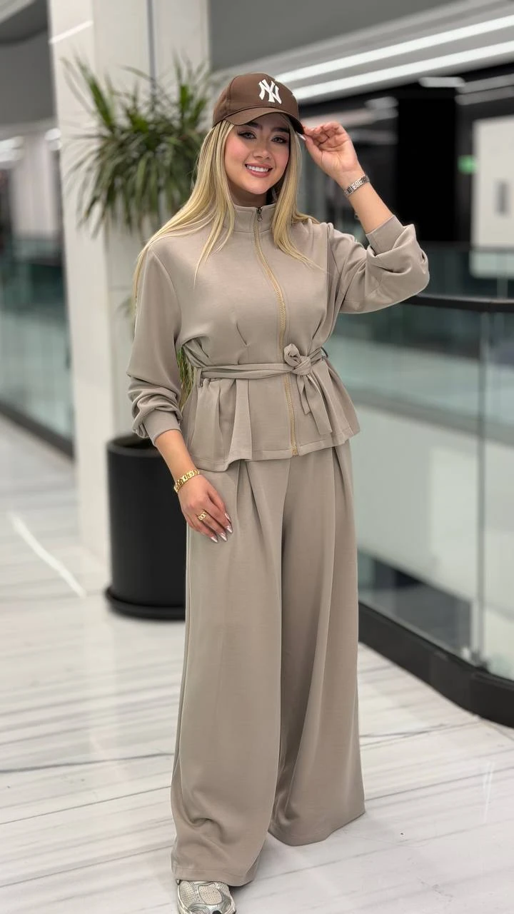 کایرا ست بامبرشلوار کمربند بندی
