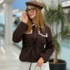 اروین شومیز زیپی بندی دوجیب سفید