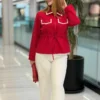 اروین شومیز زیپی بندی دوجیب سفید