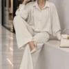 ورونا ست شومیز شلوار مورگان سه دکمه
