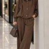 ورونا ست شومیز شلوار مورگان سه دکمه